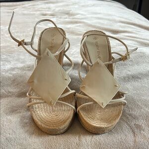 Tory Burch Cream Espadrille Wedges